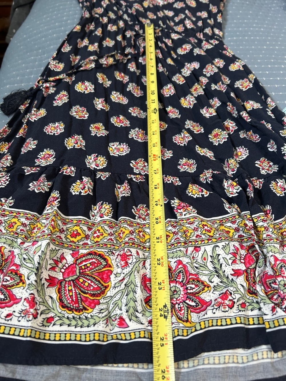 Ann Taylor LOFT Navy Floral V-Neck Midi Dress - Picture 5 of 5